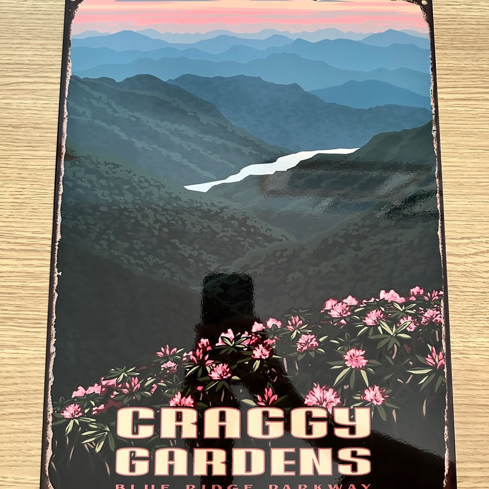 Craggy Gardens Blue Ridge Parkway metal wall sign
